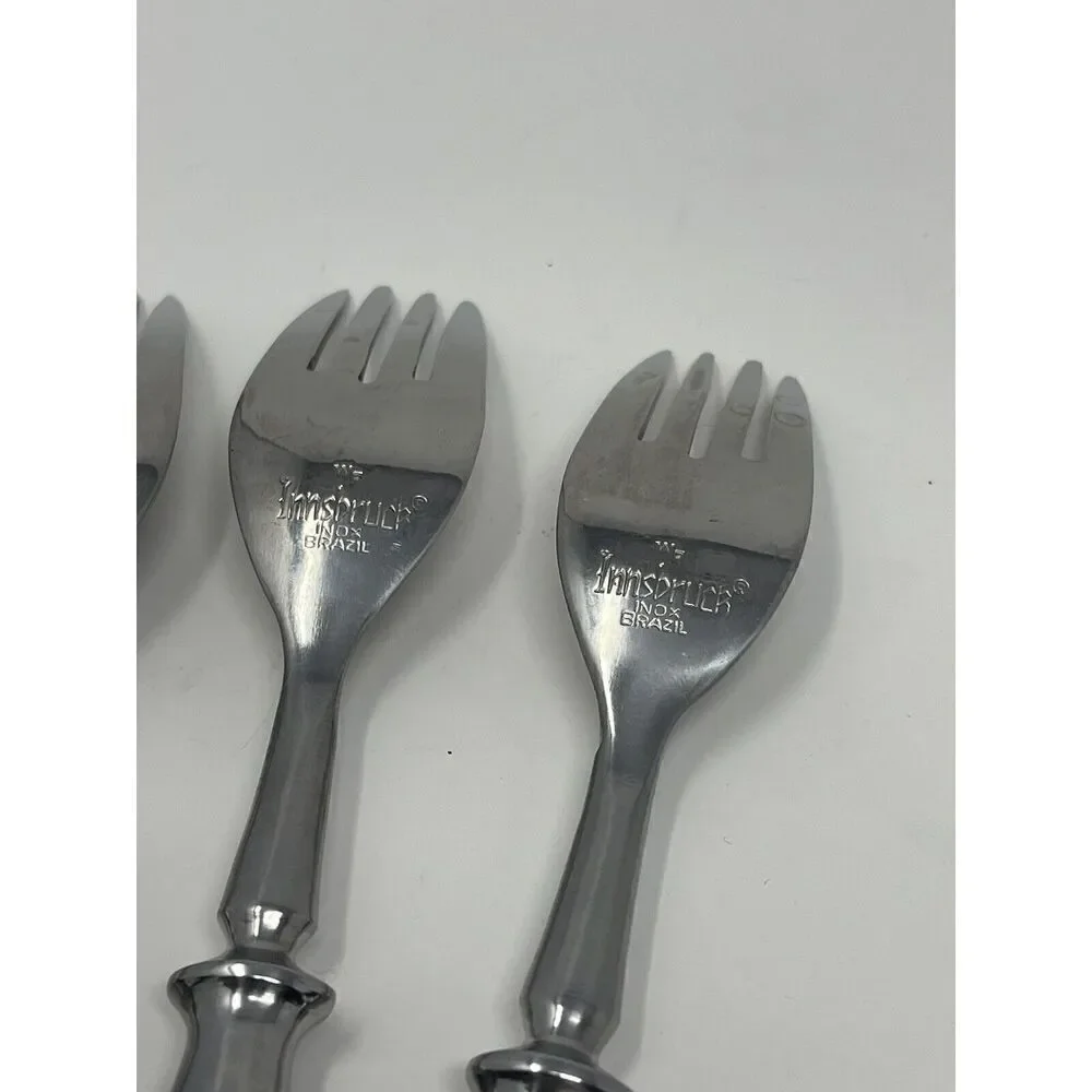 Washington Forge Innsbruck Rosewood Handle Brass Rivet Salad Forks 7” Set Of 4